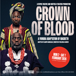Poster for Crown of Blood, listing the details along side a photo of the two leads.