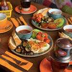 A photograph of a table laid out at Năm Sông