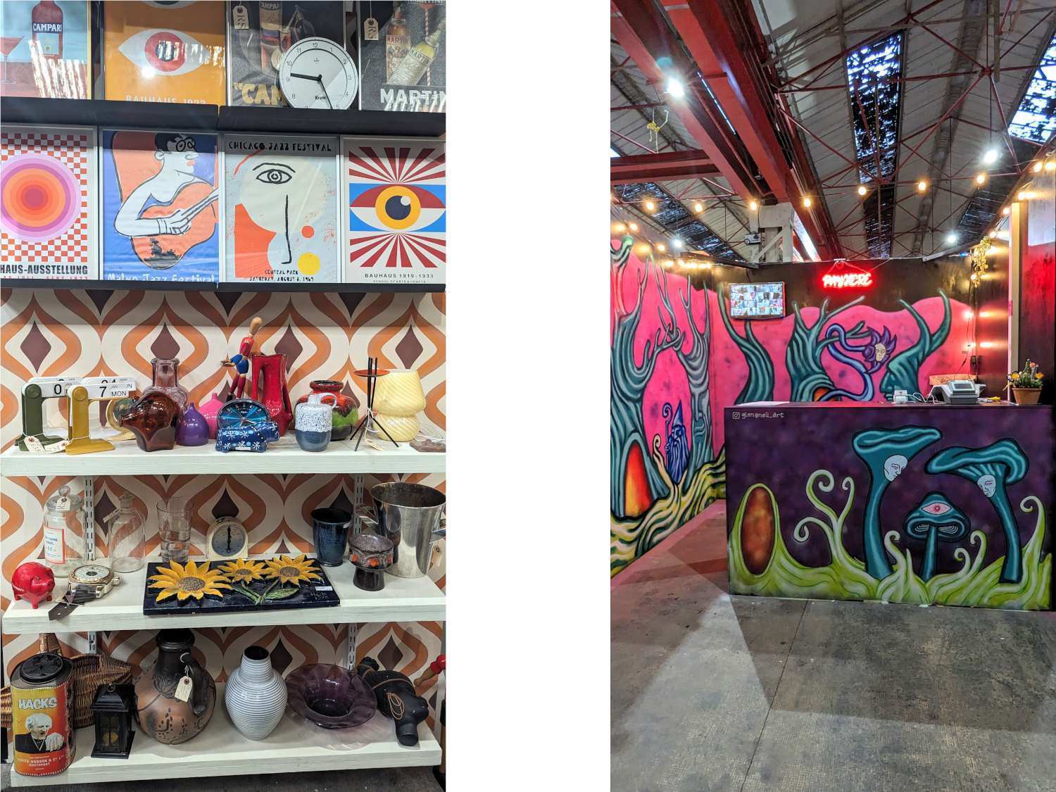 Stalls inside the Red Brick Market.