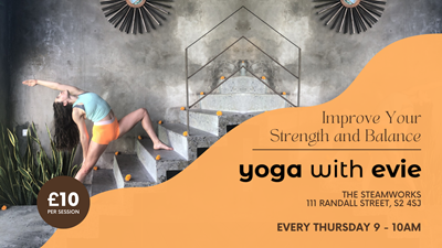 Yoga at The Steamworks promotional poster