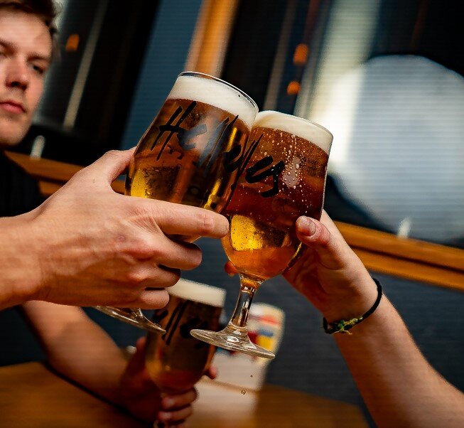 People drinking at the Triple Point Brewery & Bar