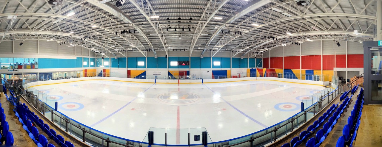 A wide angled shot of the rink at iceSheffield.