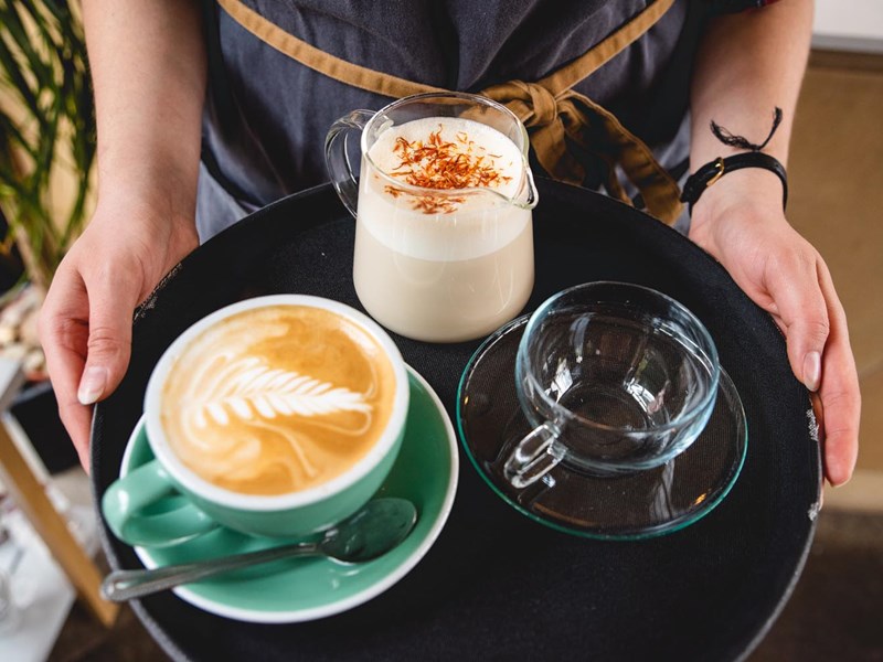 Drinks being served at the Birdhouse Tea Bar & Kitchen.