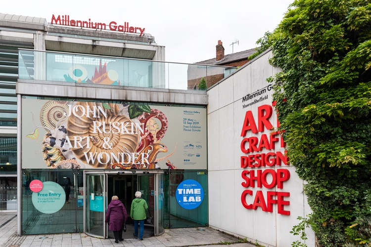 The entrance to the Millennium Gallery  in Sheffierld city centre.
