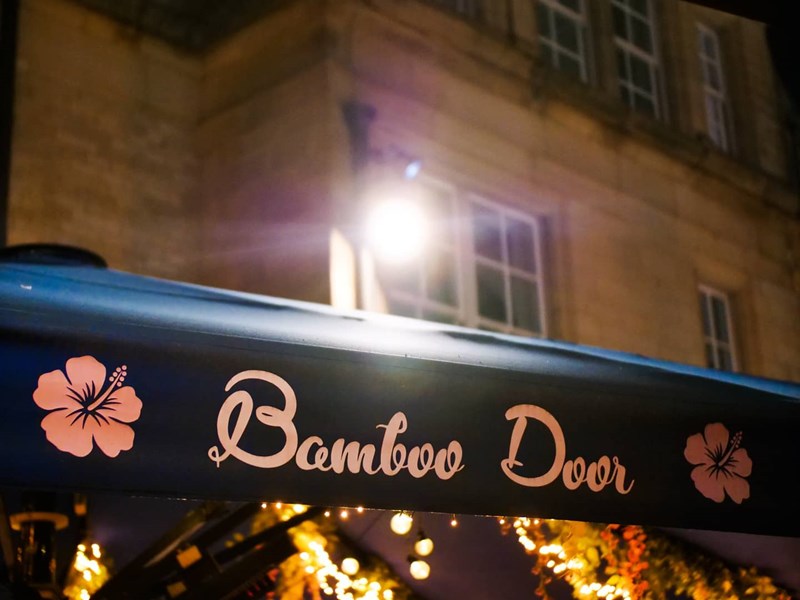 The Bamboo Door awning.