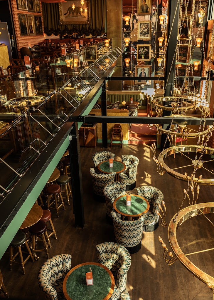 A photograph of the sumptuous interior at Cosy Club Sheffield.