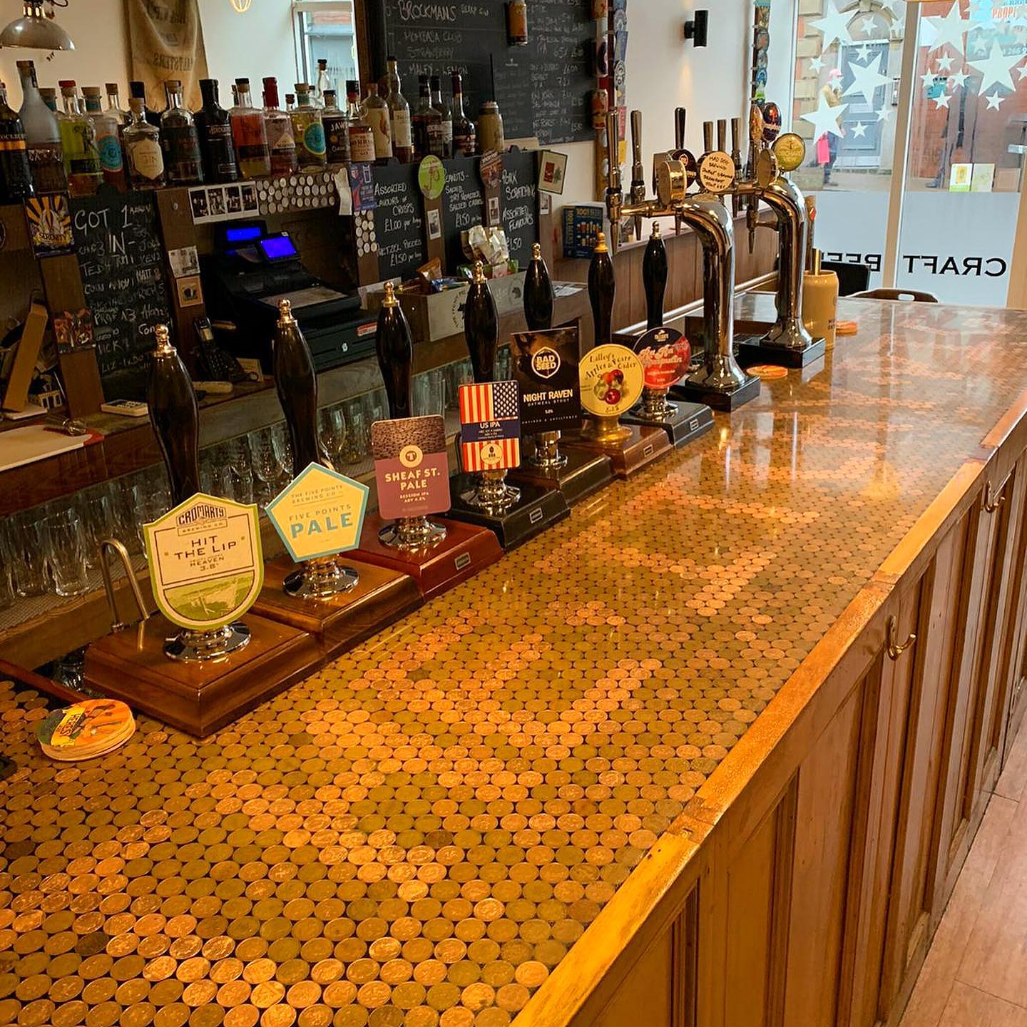 The bar at The Itchy Pig.