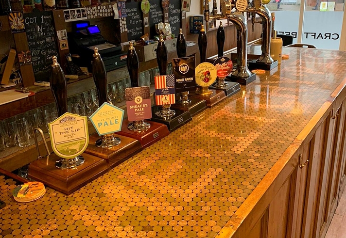 The bar at The Itchy Pig.