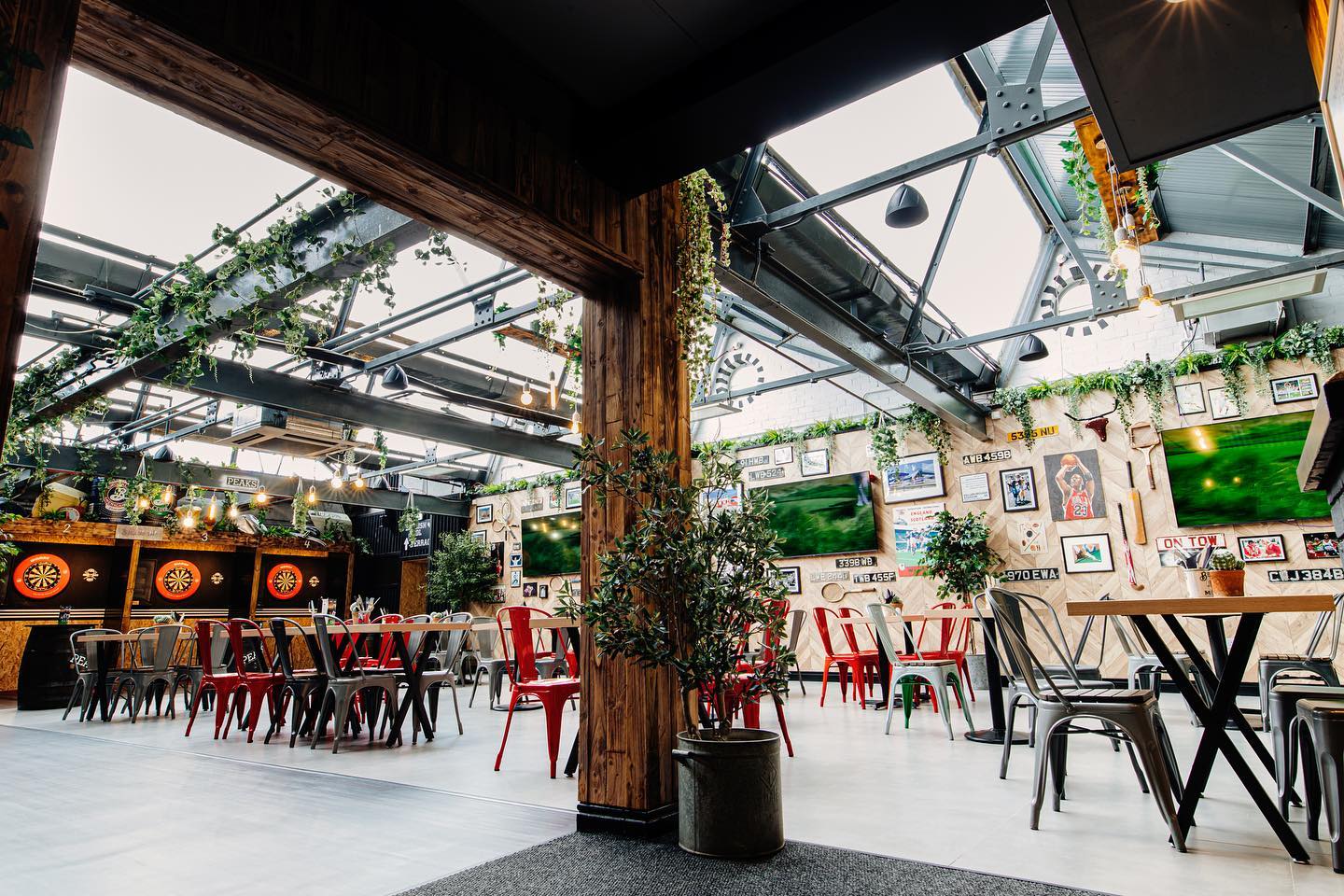 Interior of Peaks Sports Bar & Snooker Club.