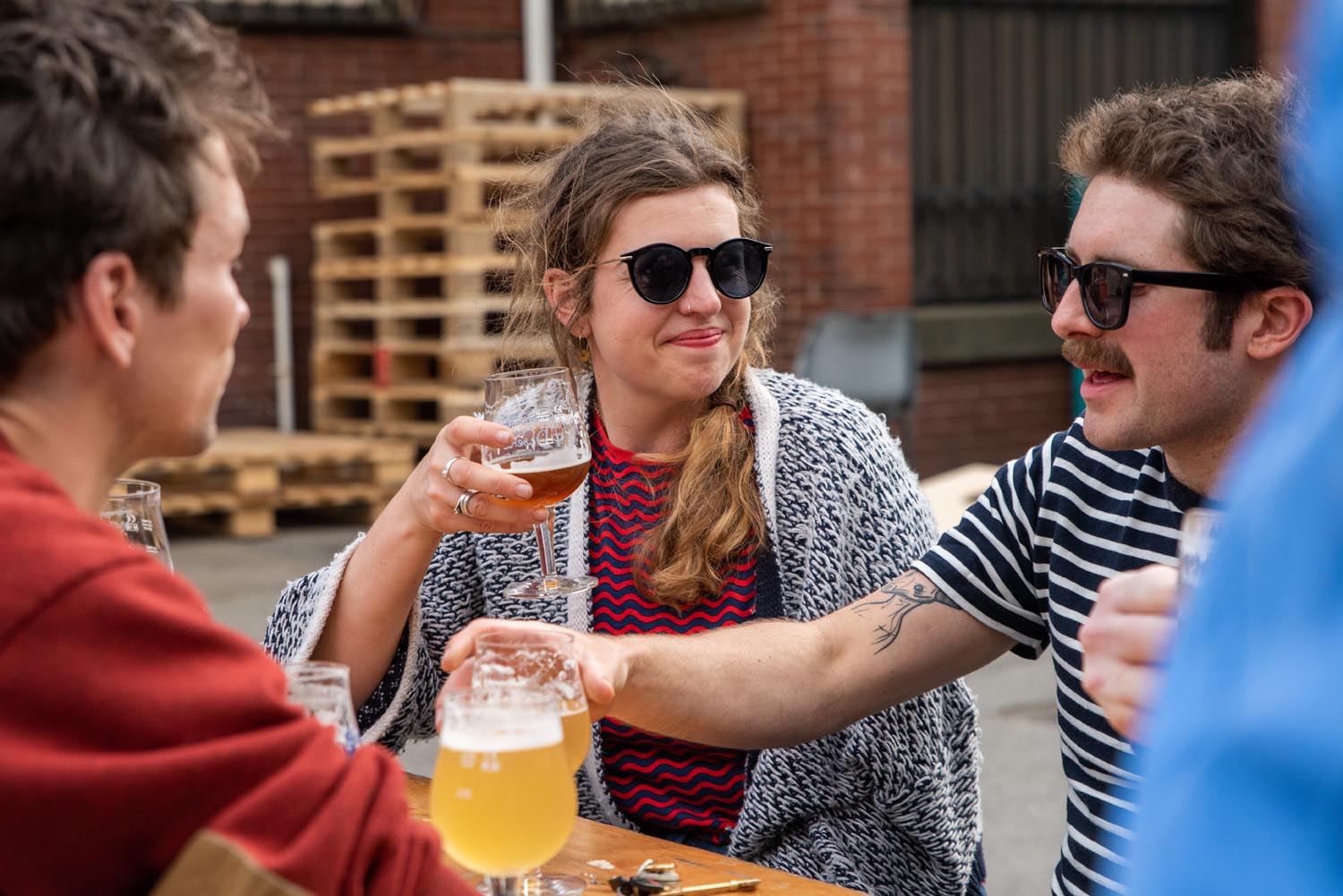 People enjoying a beer at The Brewery of St Mars of the Desert.