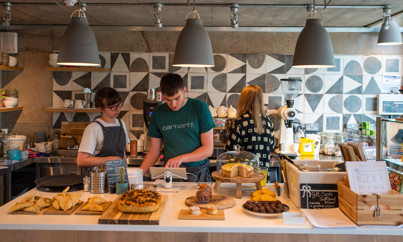 Food being prepared in the kitchen at South Street Kitchen.