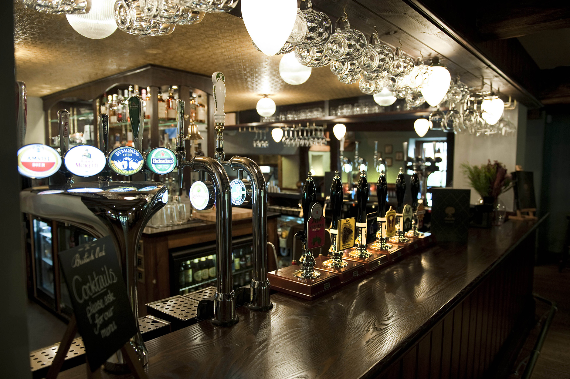 The bar at The British Oak.