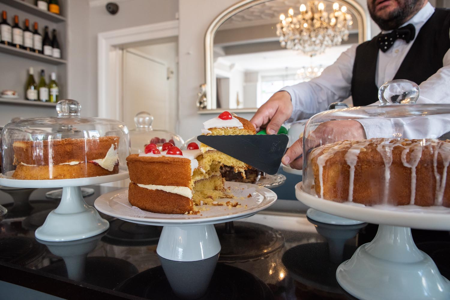Cakes on display at Jameson's Tea Room.