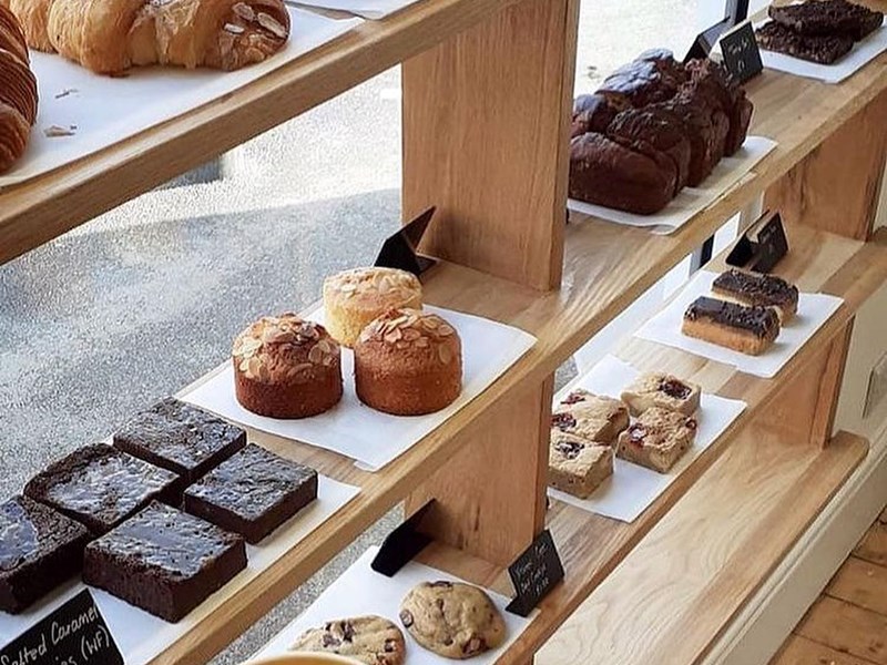 Cakes and pastries on display at the Corner Store.