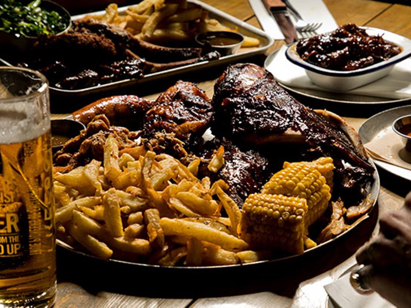 Food at Smoke BBQ.