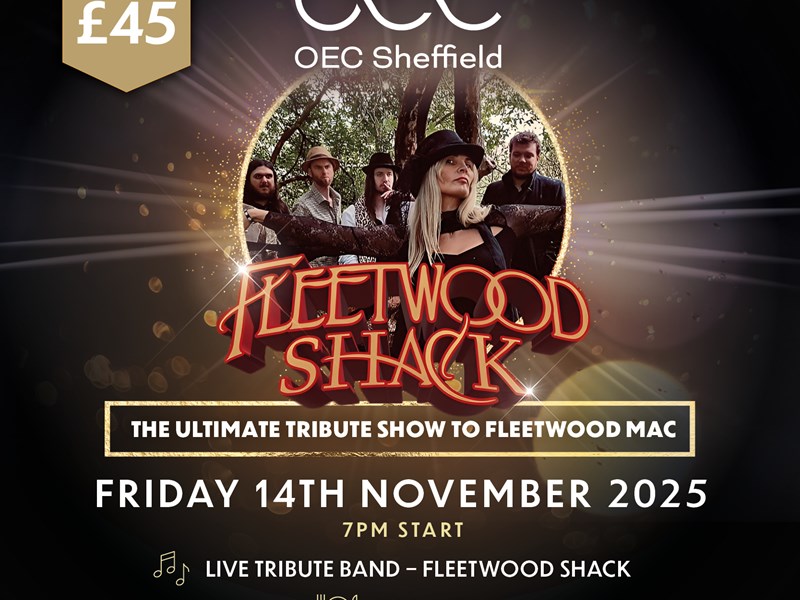 Promo poster for the event, listing the details and a picture of the band Fleetwood Shack.