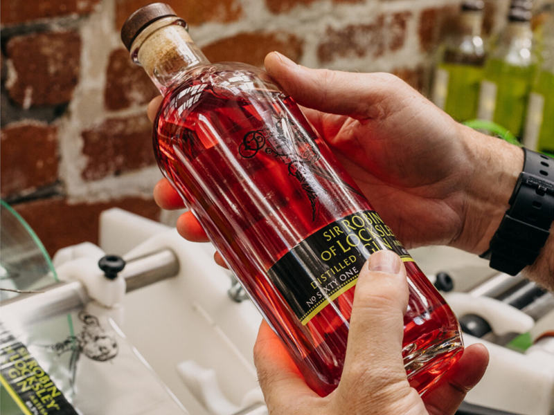 A bottle of gin from the Locksley Distilling Co.