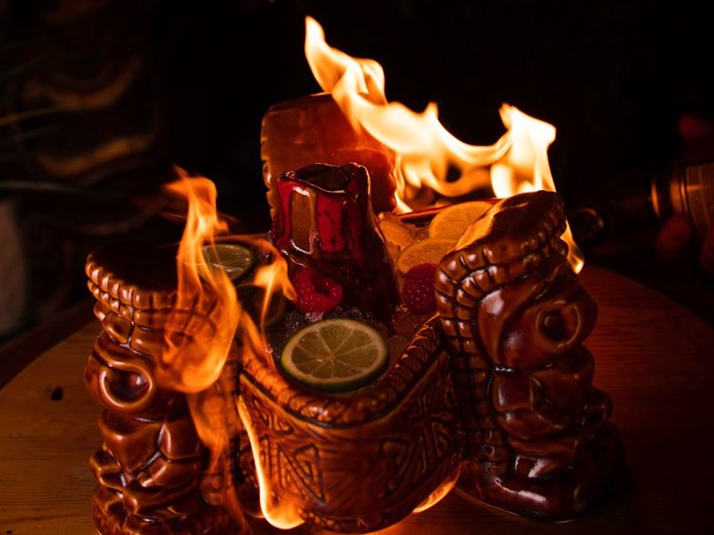 Drinks at the Bamboo Door.