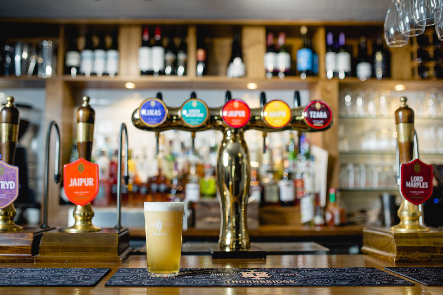 The bar at The Cricket Inn.