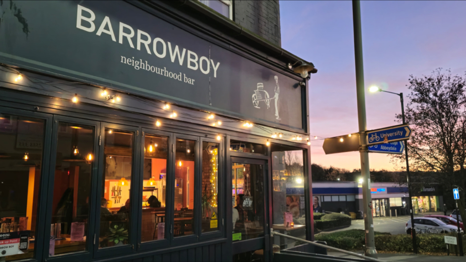 The sign outside the Barrowboy.