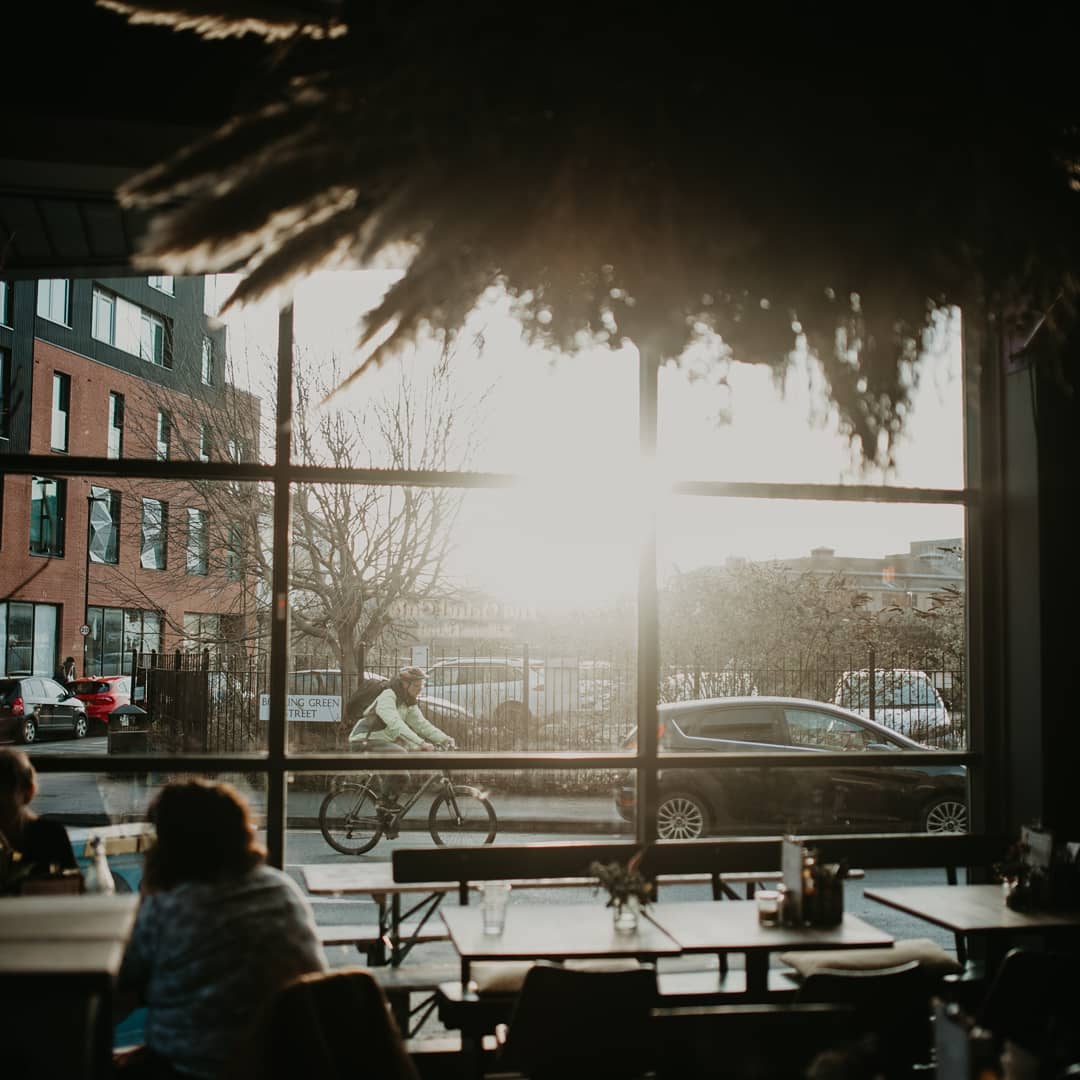 The view out of the window at The Grind Café.