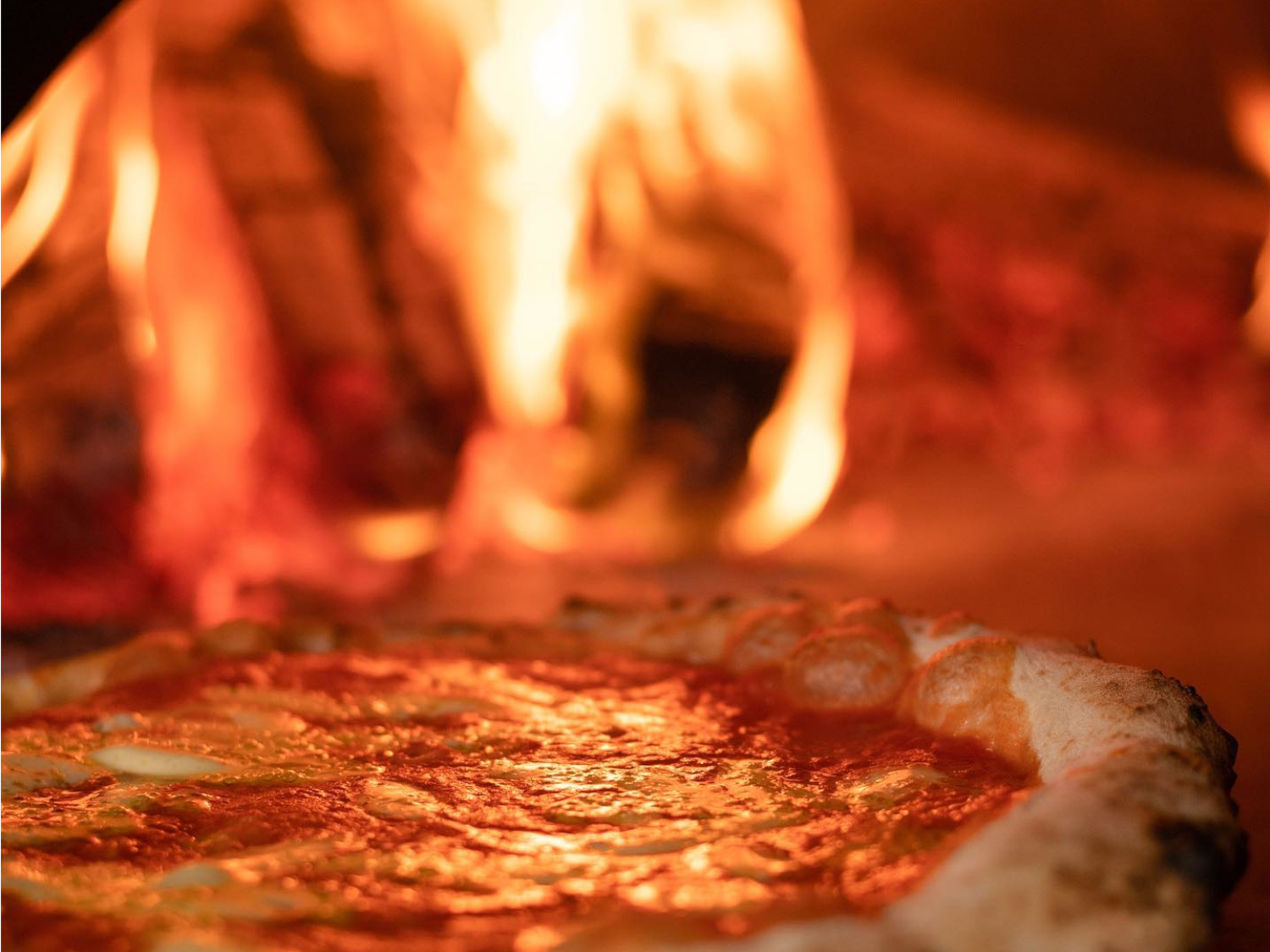 A wood fired pizza oven at Paesani 