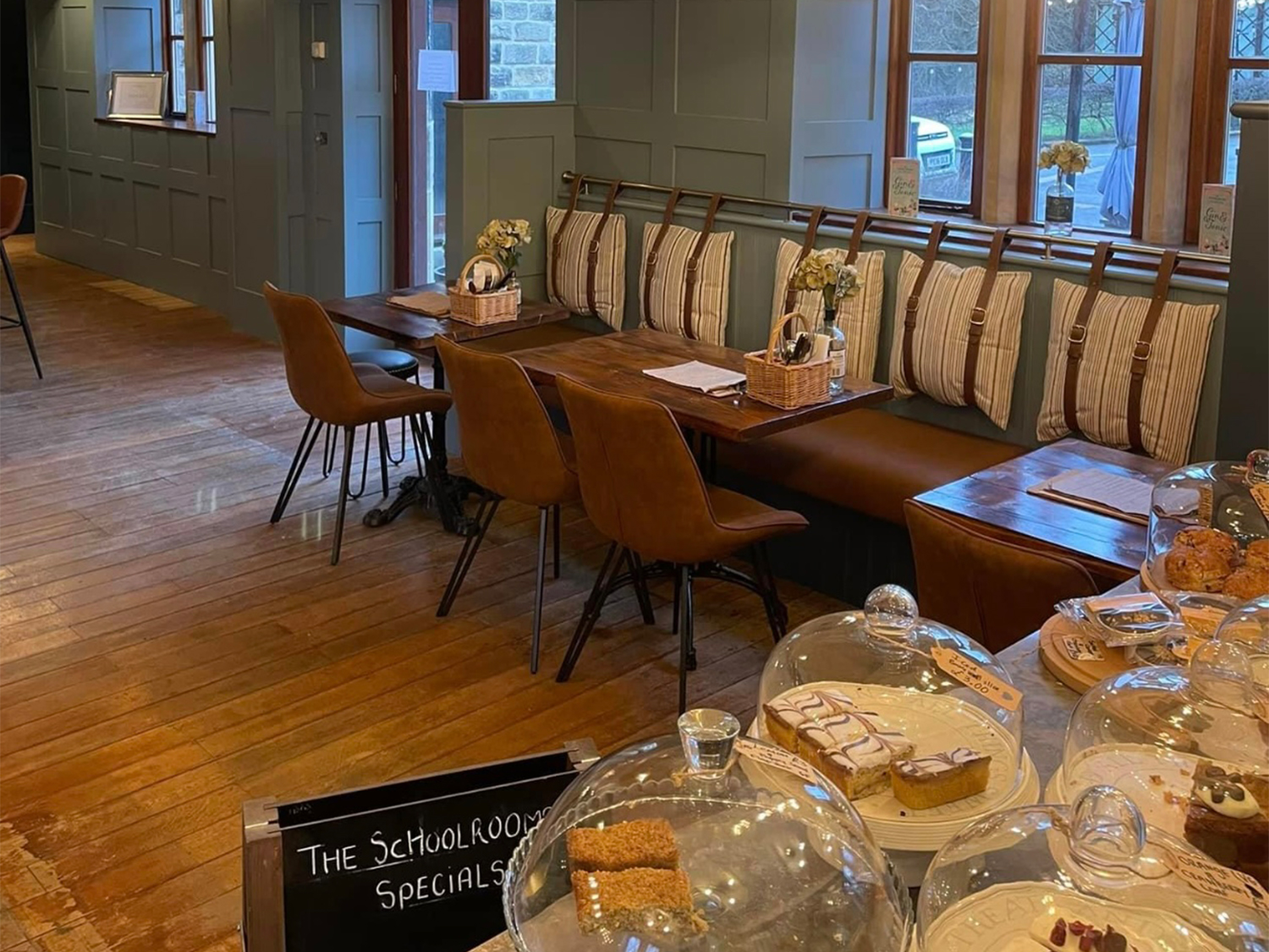 Inside The Schoolrooms restaurant.