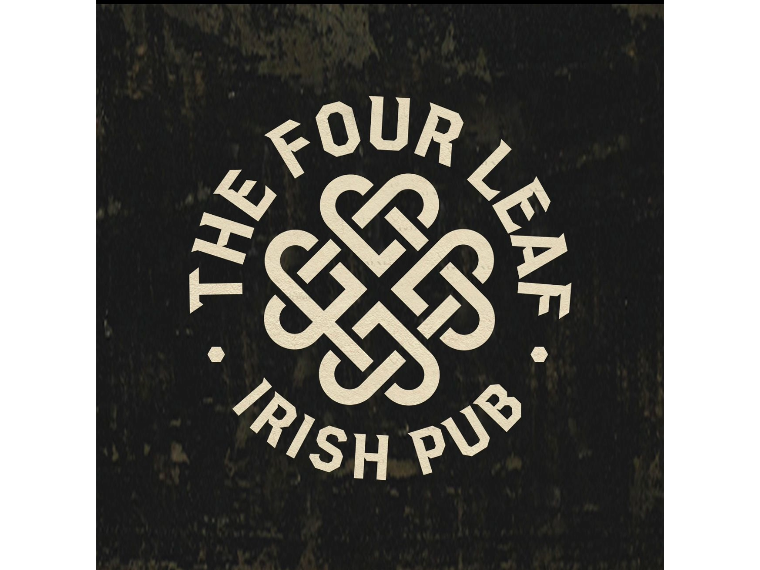 The Four Leaf Irish Bar & Kitchen logo - the words: 'The Four Leaf - Irish Pub' run in a circle around a Celtic knot.