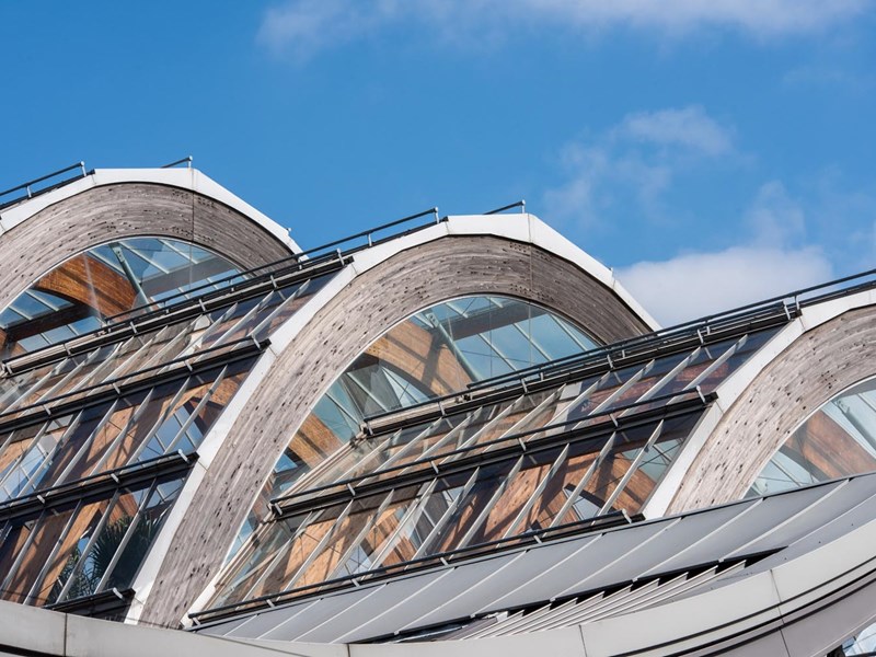 The exterior of the Sheffield Winter Garden.