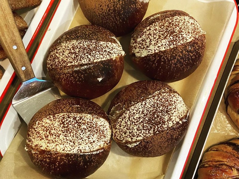 A tray of baked goods at I Said Bread.