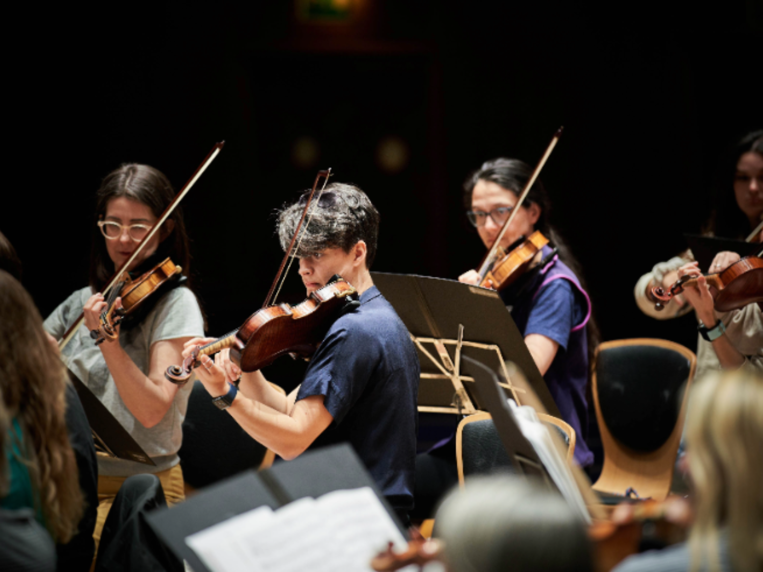 The strings section of the Brigantes Orchestra.