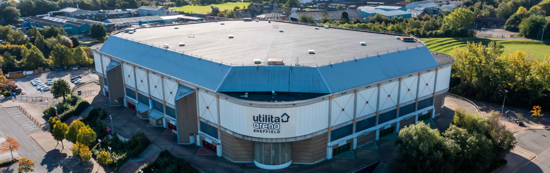 An aerial view of Utilita Arena Sheffield .