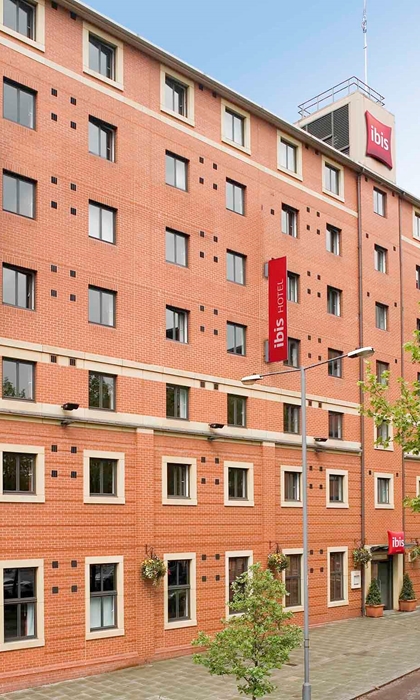 The exterior of Ibis hotel in Sheffield city centre.