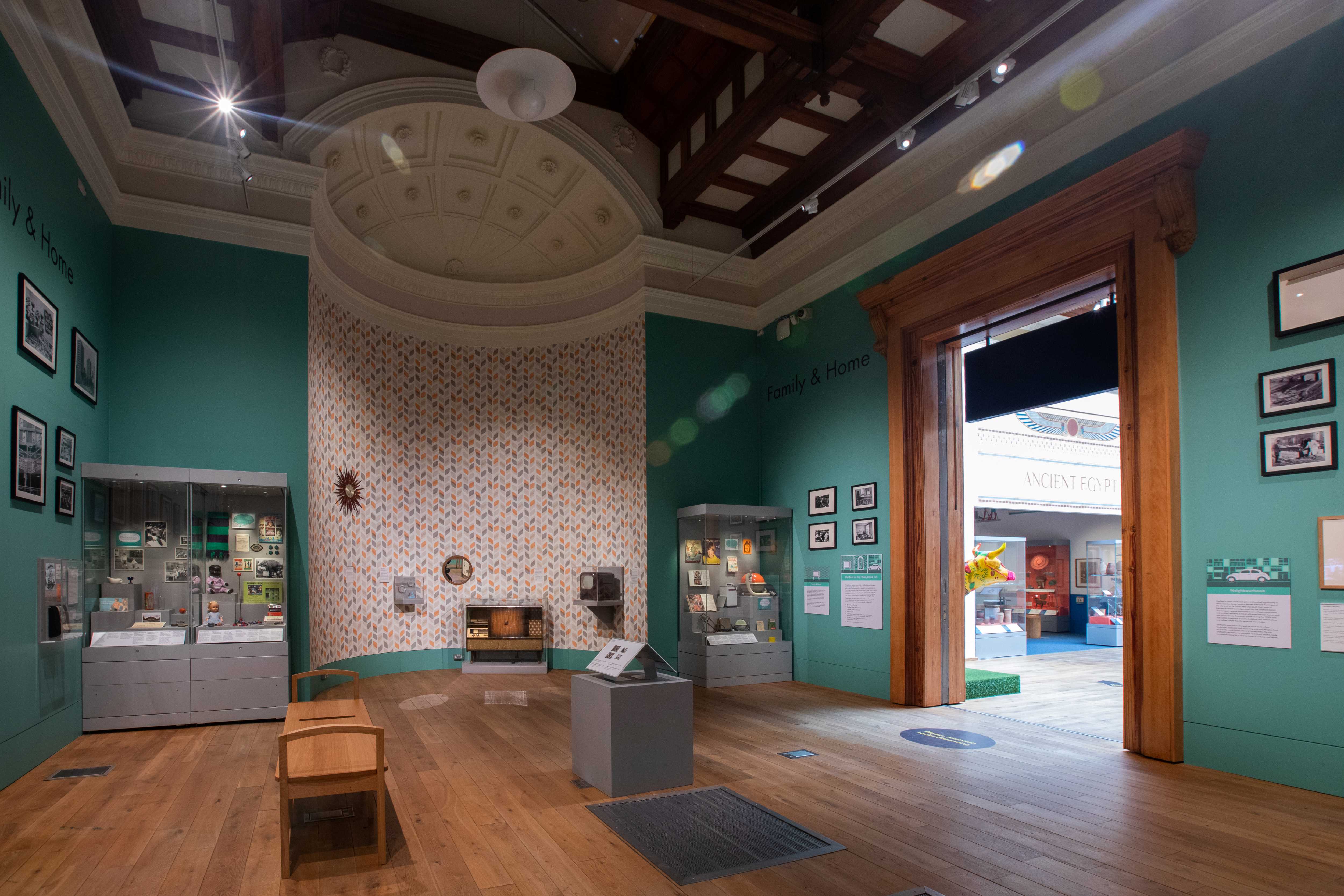 Inside on of the galleries at the Weston Park Museum.