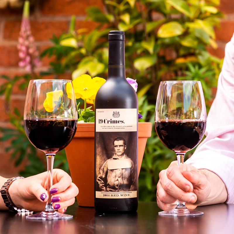 Glasses of red wine.