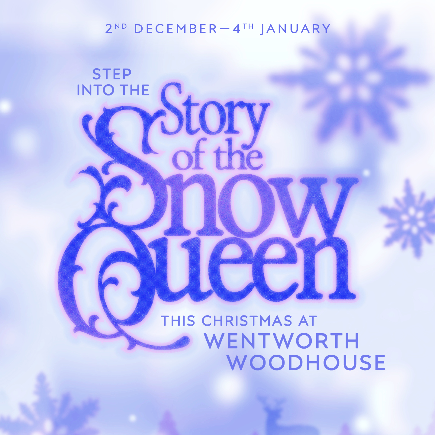 Snowy and icy themed artwork to promote The Snow Queen event at Wentworth Woodhouse 