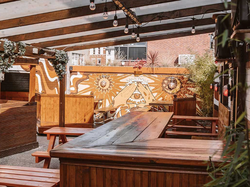 The beer garden at The Washington.