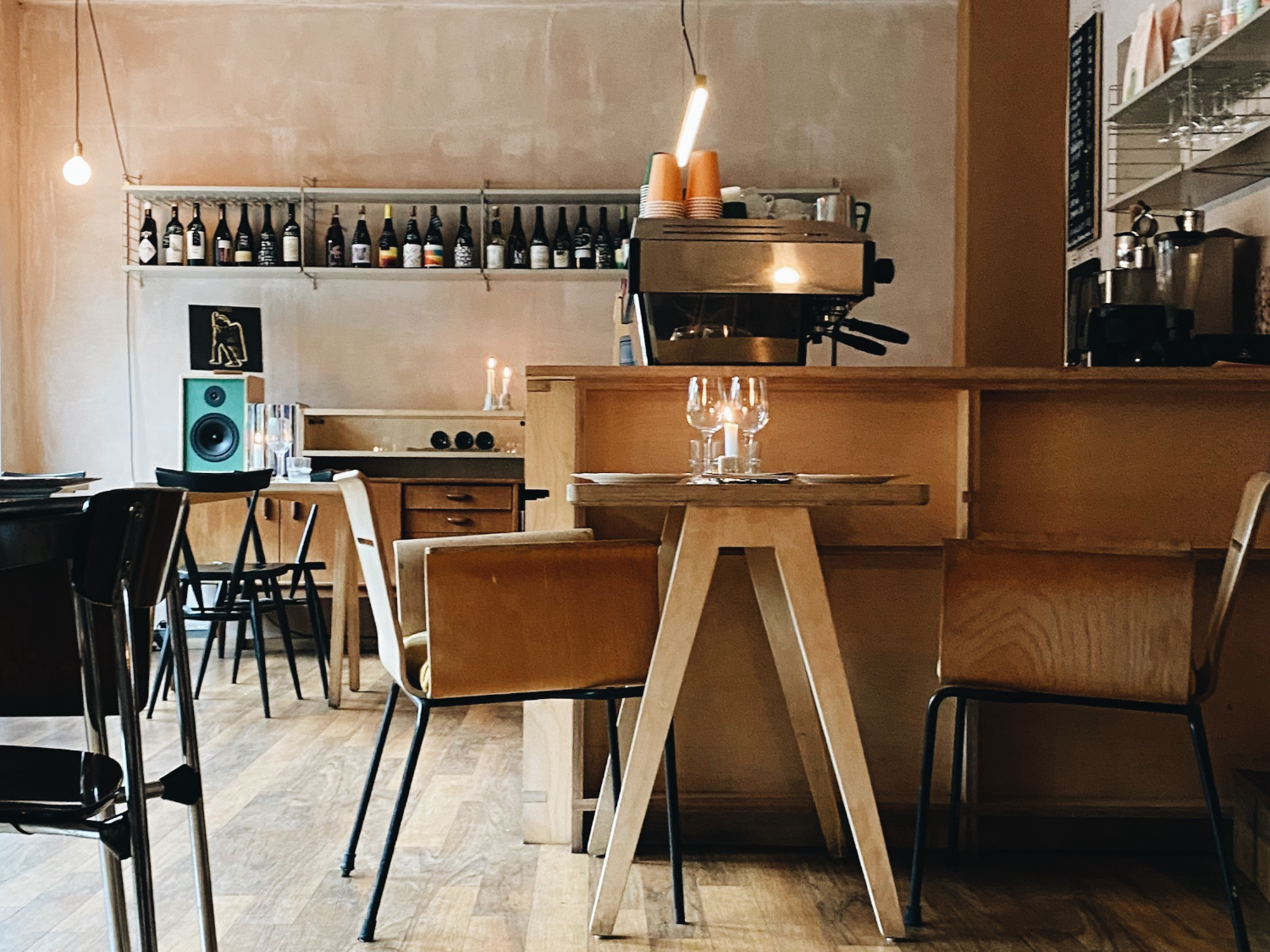 The interior of the coffee shop and restaurant Elm.