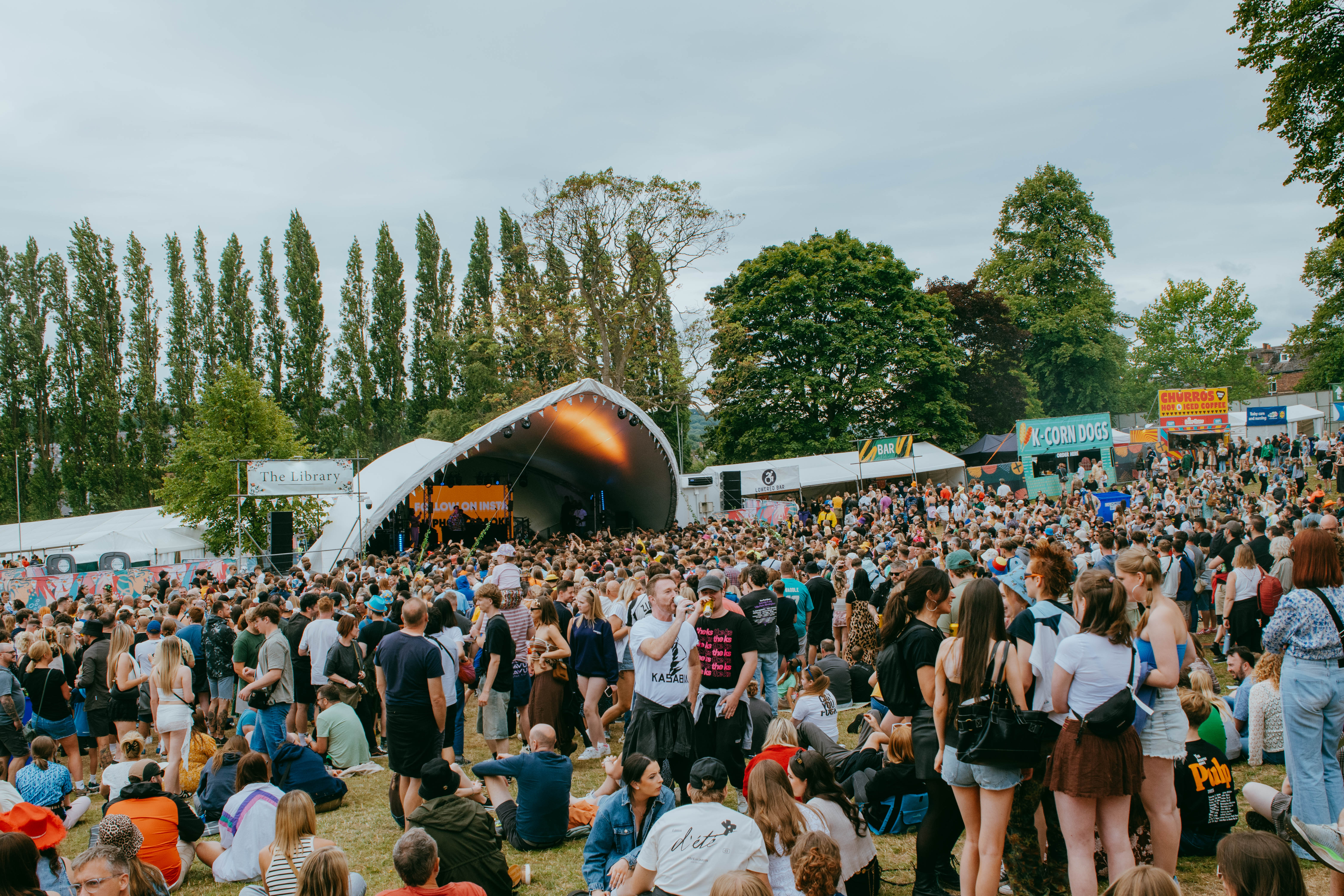 Crowds stood watching the Library stage at Tramlines 