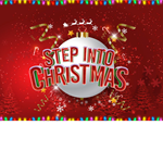 Promo image with Christmas decorations with "Step into Christmas" emblazoned over the top.