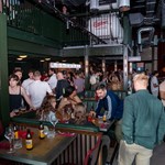 Lots of people socializing at the opening of Kapital Sheffield beer hall