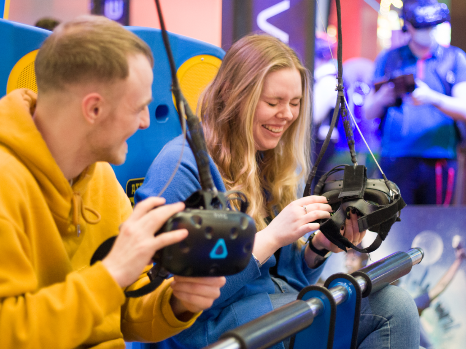 People playing games and having fun at Funstation, in Meadowhall.