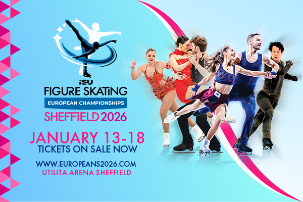 artwork promoting the ISU Figure Skating European Championships Sheffield 2026