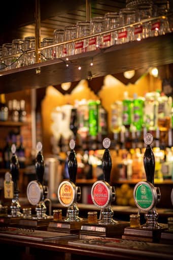 The bar at The Old Horns Inn.